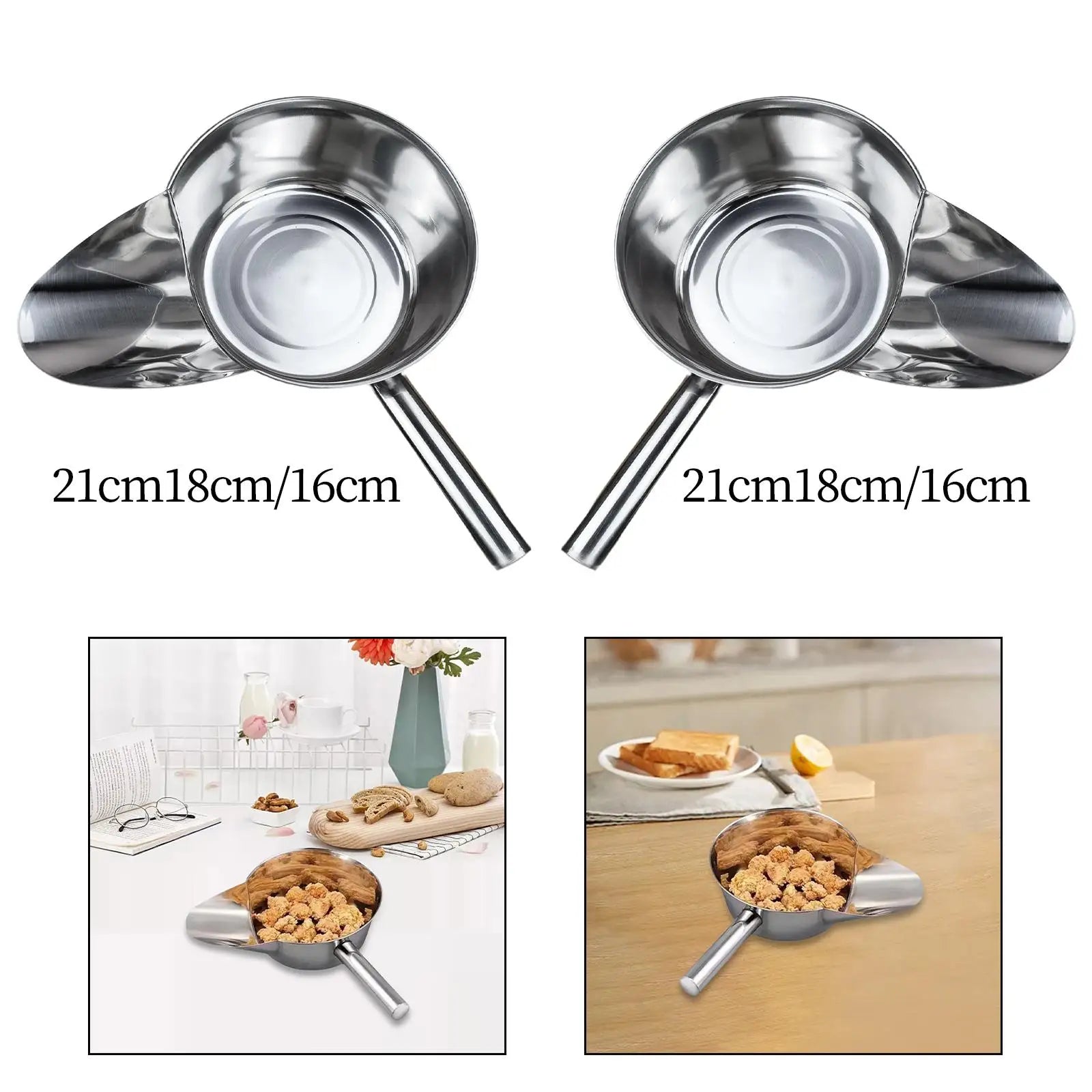 Stainless Steel French Fry Scoop Kitchen Gadgets French Fry Bagger Scoop for Coffee Beans Ice Chips Food Snacks Dry Goods