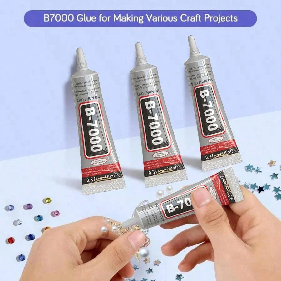 B7000 Clear Glue With Precision Applicator Tip, Suitable For Rhinestone Adhesive, Crafts Making,Shoe Bonding,Jewelry DIY,Metal.