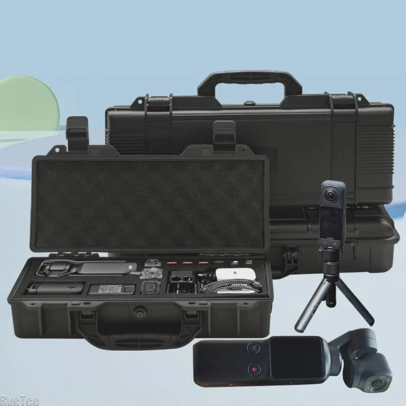 Hard Shell Portable Storage Box with Foam Insert Shockproof Tool Organizer for Outdoor and Workshop Use