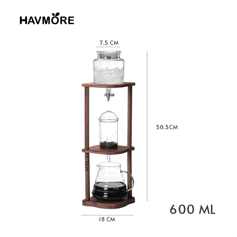 600ml Classic Cold Brew Coffee Ice Coffee Maker Espresso Coffee Drip Pot Specialized Barista Accessories