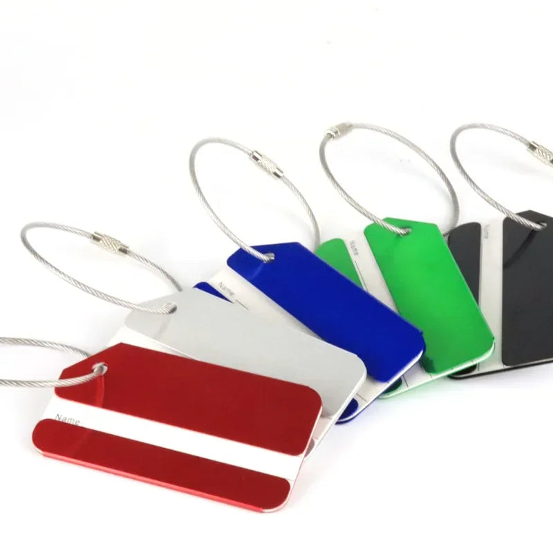 1pc Aluminum Alloy Luggage Tag for Travel Airport Train Station Suitcase Tag Flight Travel Accessories Luggage Mark Signboard