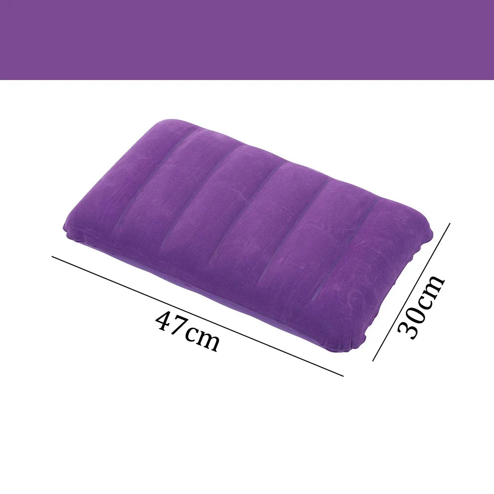 47x30cm Portable Inflatable Travel Pillow Soft Air Cushion for Plane Beach Office Outdoor Headrest Neck Back Support Sleep Aids