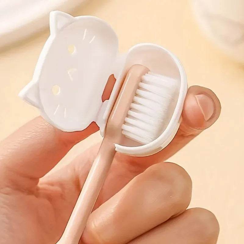 4pcs Cute Cartoon Toothbrush Protectors, Portable Travel Cases for Toothbrush Heads Toothbrush Protection Clip Daily Necessities
