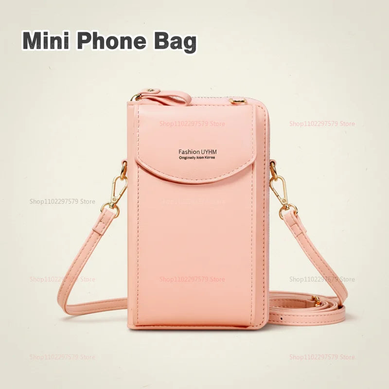 Women’s Leather Mini Crossbody Bag Soft Side Phone Coin Purse Travel Shoulder Bag Small Messenger Bag for Daily Use