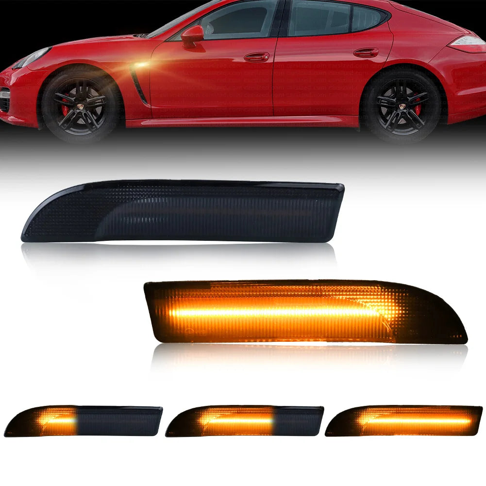 2X Front Side Marker Light Fender Light Turn Signal Light W/LED For 2009 210 2011 2012 2013 2014 2015 2016 Porsche Panamera 970