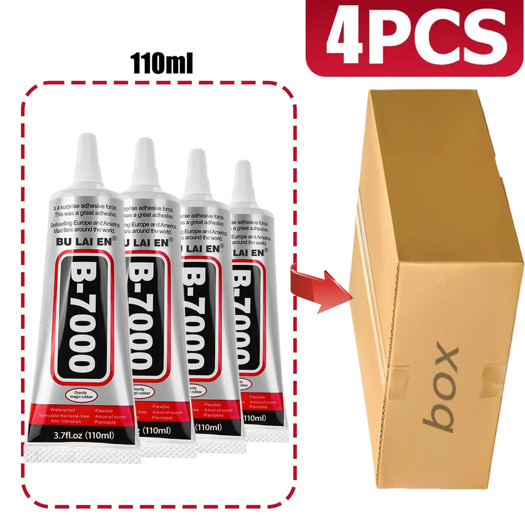 LOOLIFL B7000 Universal Transparent super Glue for Cell Phone Repair-Jewellery, Jade, precious metals, High Adhesive for wood,Glass，Plastic, quick Drying-With Precision Applicator (15ML/25ML/50ML/110ML)