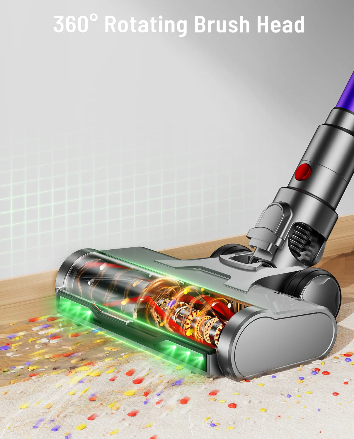 VAKERR X15 Pro 65KPA Cordless Vacuum Cleaner 650W Strong Suction Stick Vacuum 70Mins Runtime for Hard Floor Pet Hair and Carpet