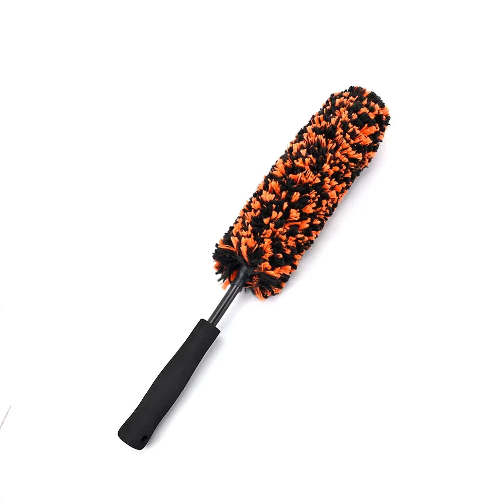 Car Wheel Cleaning Brush, Microfiber Bendable Wheel Detailing Brush,Soft No-Scratch Car Wheel Rim Cleaner Brush for All Wheel