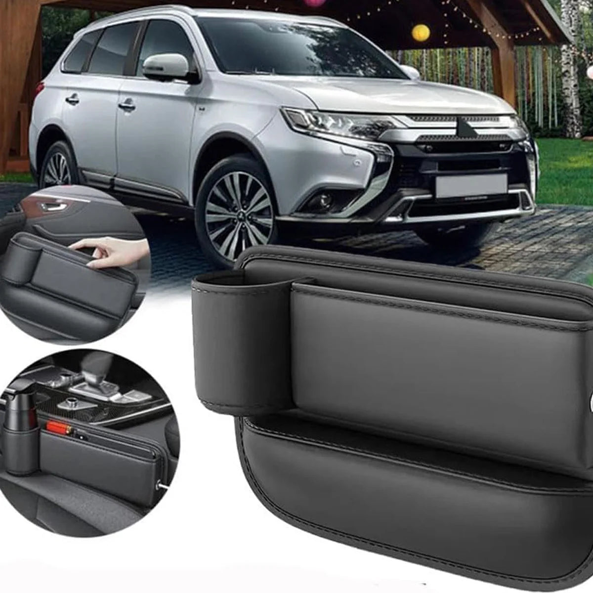 1Pcs Car driver seat gap filler car seat gap storage with cup holder universal car seat storage box for cell phone glasses keys