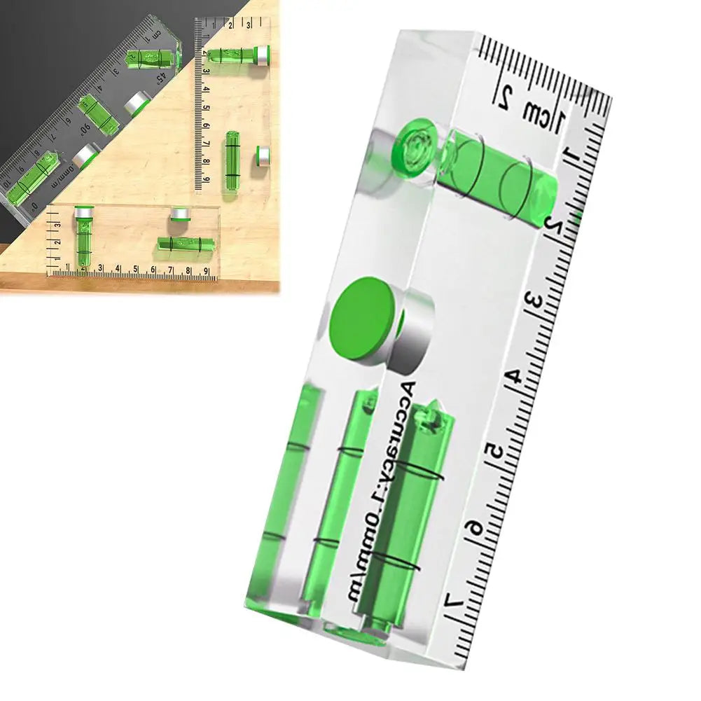 Acrylic Mini Level Ruler Strong Magnetic High-precision Shatterproof Mini Bubble Level  for Picture Hanging & Layout Tool
