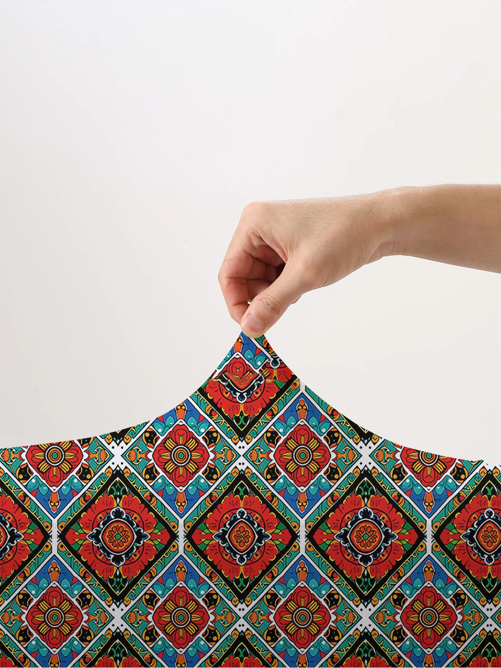 Bohemian Colorful Geometric Floral Print Luggage Cover, Suitable for 18-32 Inch Luggage Cover, Luggage Handle Glove, Travel Acce