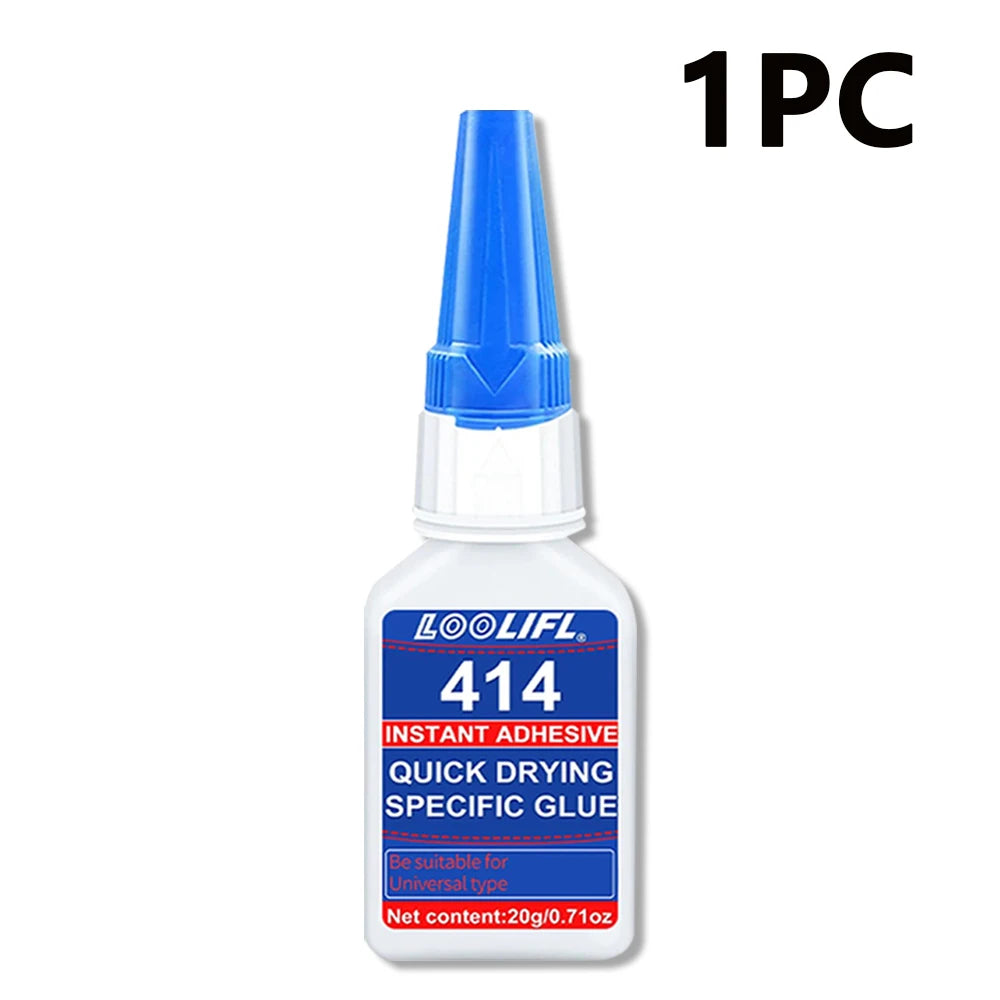 414 Instant Adhesive, Highly Waterproof Quick Drying Super Glue, Universal Adhesive for Shoes, Rubber, Metal, Plastic Repair