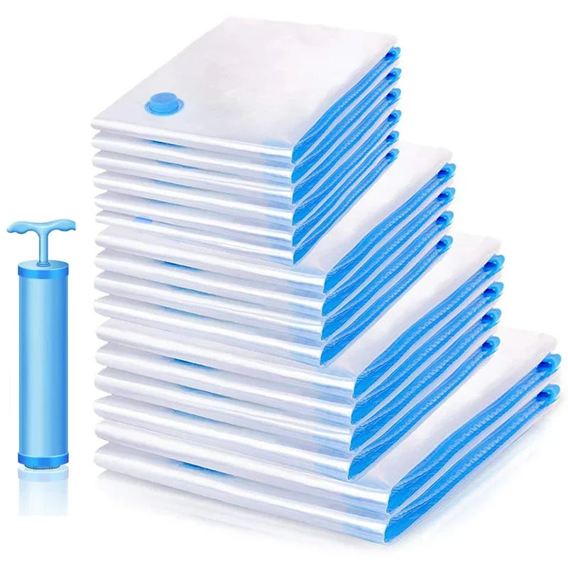 Vacuum Storage Organizer Bags, Travel Suitcases Essentials, Wardrobe Clothes Compression Packaging Sealing Bag Camping Equipment