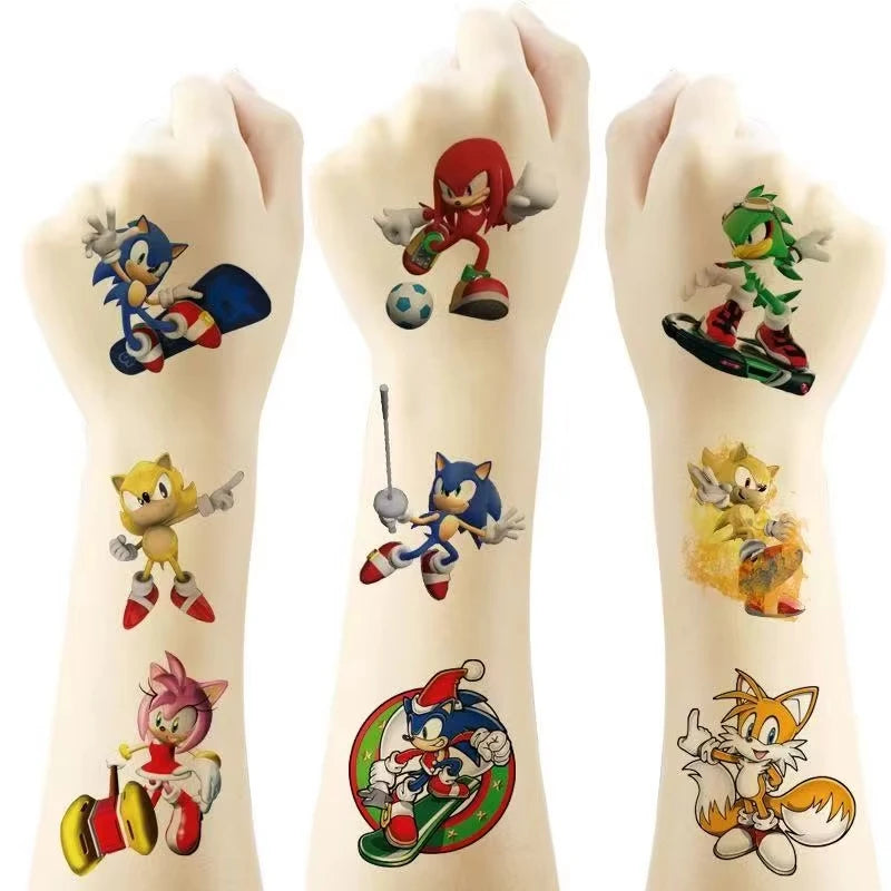 Sonic Birthday Party Supplies Hedgehog Action Figure Disposable Tableware Paper Plates Cup Knife Fork Spoon Baby Bath Toys