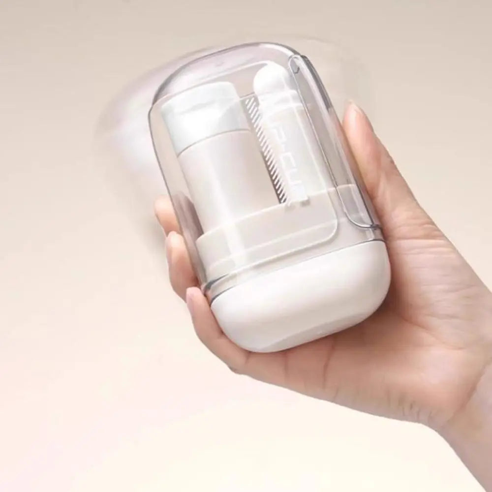 Portable 3 in 1 Travel Toothbrush Set Folding Plastic Mouthwash Cup Space Saving Toothpaste Toothbrush Organizer Women Men