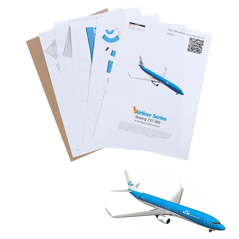1Pc 1:100 737 Aircraft Dutch Airlines 3D Paper Model DIY Handmade Toys‘