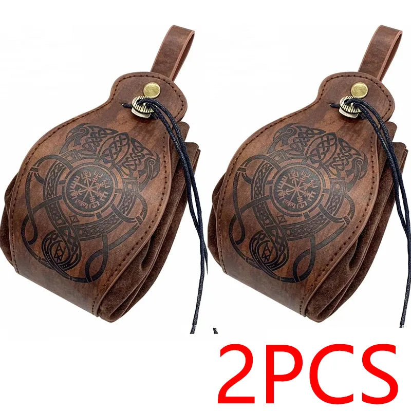 Genuine Leather DND Dice Bag Tray - Cute Drawstring Pouch RPG D&D Roleplaying Coin Purse Gift Ideas STZ04