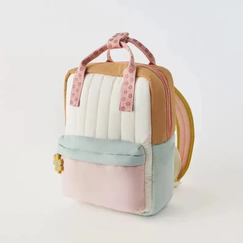 Lightweight Children's Backpack with Cute Sunflower Pendant Colorful Design School Bag for Girls Boys Portable Kids Shopping Bag