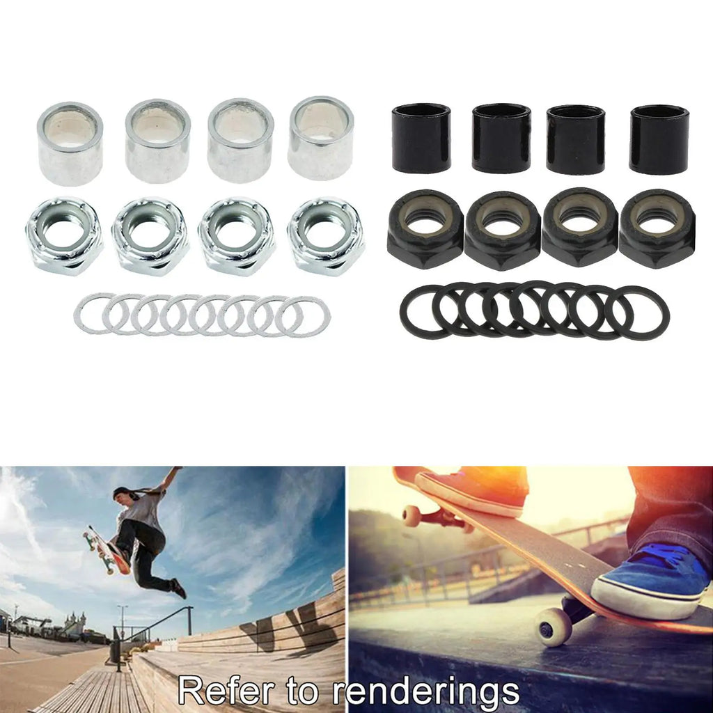 Skateboard Truck Spacers Nuts Cruiser Longboard Roller Skates Hardware