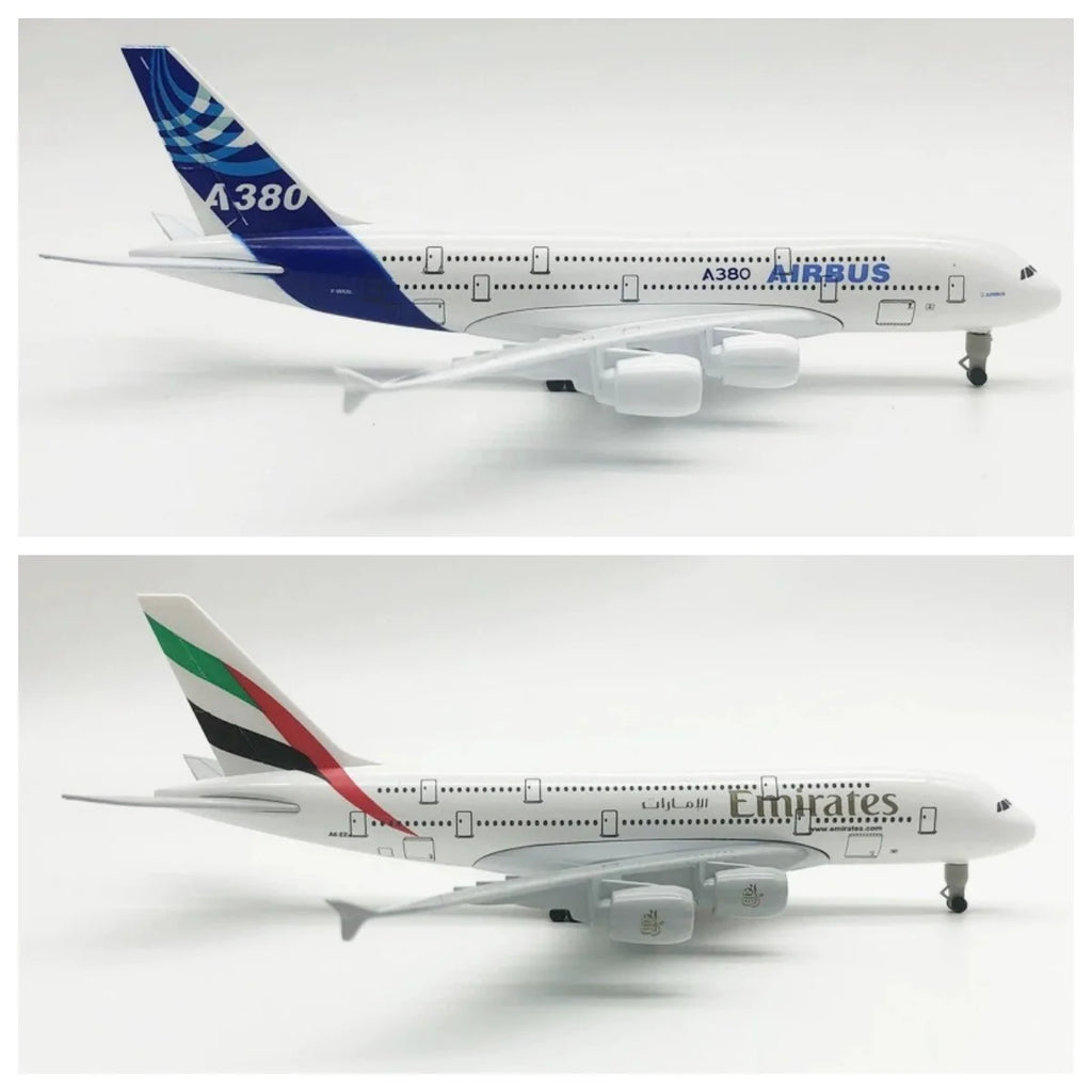 2pc 20cm Metal Model Airplanes A320 330 350 380 Aviation Diecast 1/300 Scale Aircraft For Adults Fun Souvenir With Wheels & Base