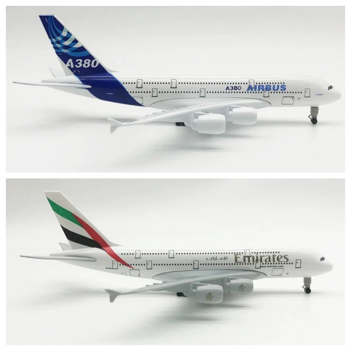 2pc 20cm Metal Model Airplanes A320 330 350 380 Aviation Diecast 1/300 Scale Aircraft For Adults Fun Souvenir With Wheels & Base