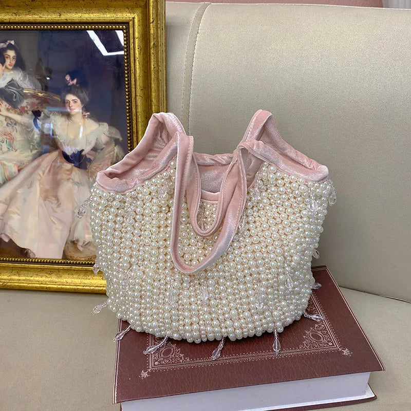 Fashion Sweet Trend Bag Handmade Beaded Tassel Portable Large Capacity Portable Shoulder Bag