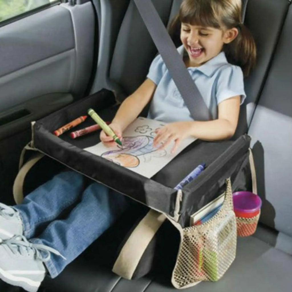 Baby Stroller Table Toy Desk Interior Car Seat Tray for Kids Draw Eating Storage Snacks Toys Cup Holder Kids Car Travel Tray