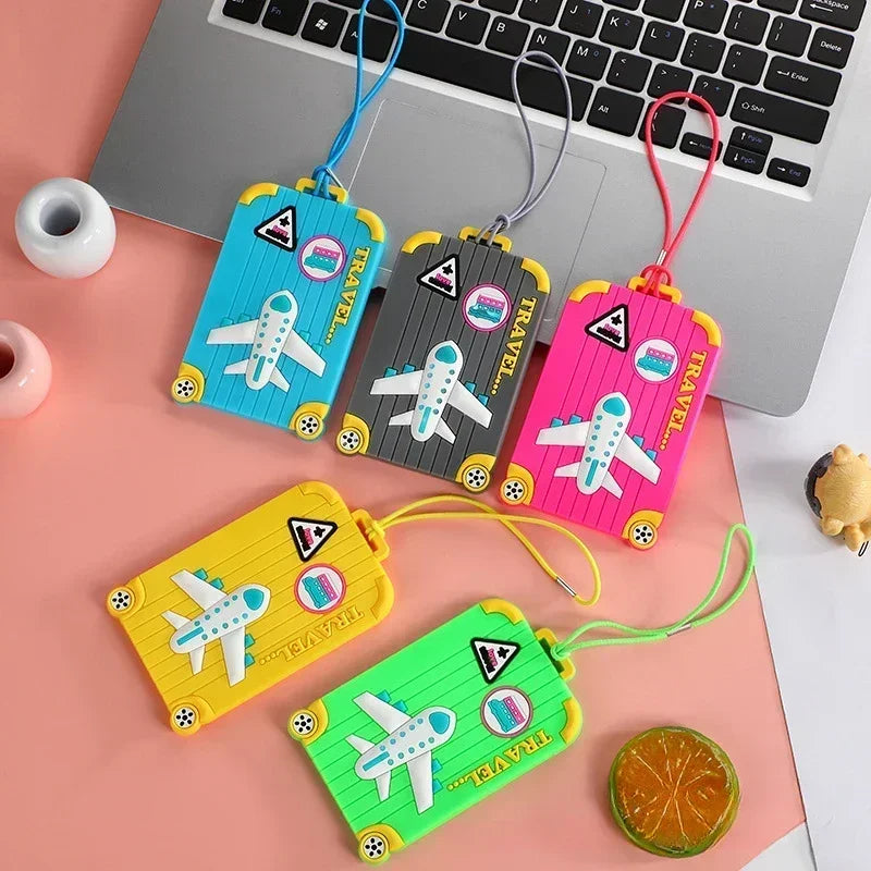 2024 PVC Luggage Tags Silicone Suitcase Tags Fashion Style Silicon Portable Travel Label ID Address Holder Travel Accessories