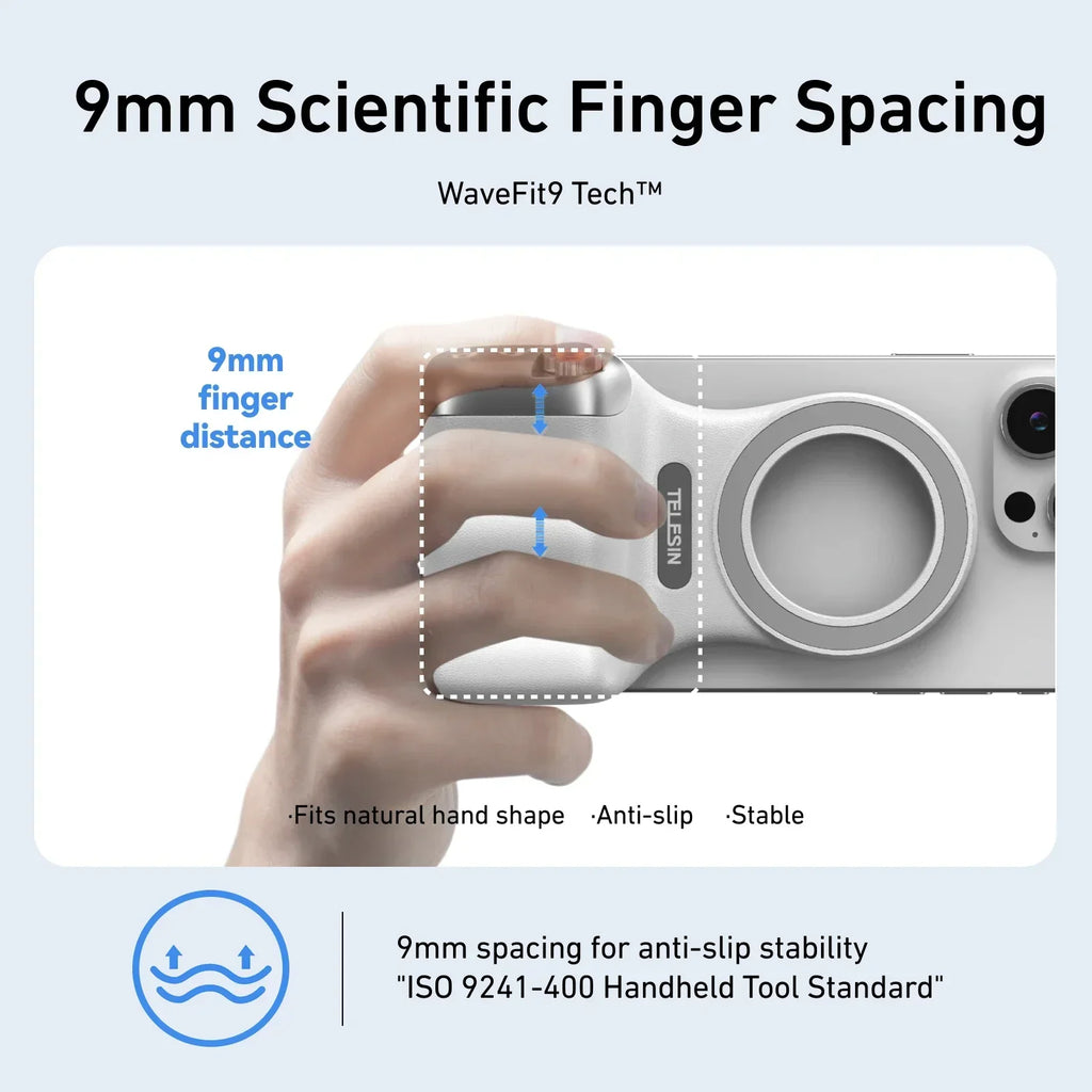 Magnetic Phone Camera Shoot Hand Grip BT Remote Control Handle for Vlogs and Selfies Compatible with Iphone 17/16/15/14 Pro Max