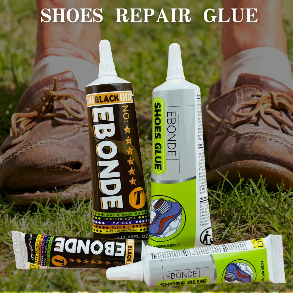 Professional Strength Shoe Glue Waterproof Quick Dry Adhesive for Leather Boots Sneakers Repair DIY Home Fix Kit (15ml or 50ml)