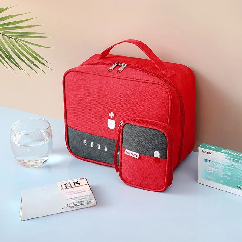 Portable First Aid Kit Bags Medicine Medical Large Storage Bag Pouch Camping Emergency Home Outdoor Travel Handle Bag Organizer