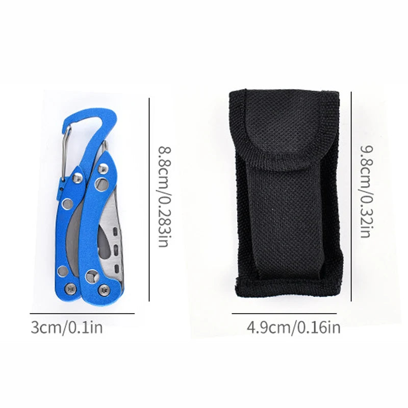 Dobeli 7 In 1 Stainless Steel Blade Outdoor Camping Multitools Multi-functional Pliers with Mini Folding Knife Gift Lylon Bag