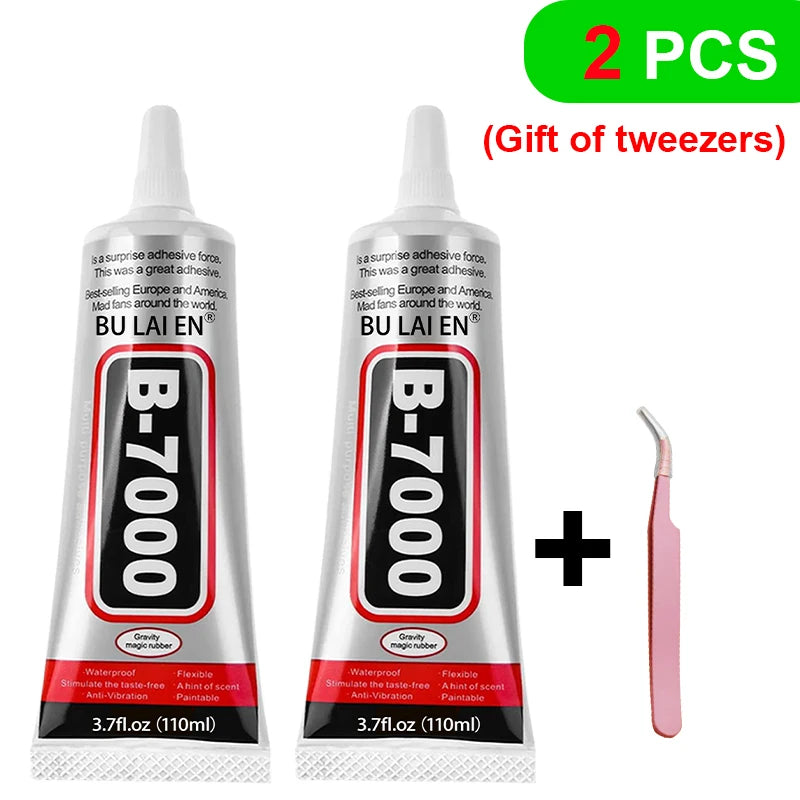 B7000 Mobile Phone Screen Super Waterproof Adhesive Universal Bonder for Apple and Samsung Touchscreen Glass 110ml Fast-Setting B7000 + T7000 Glue 5-Pack