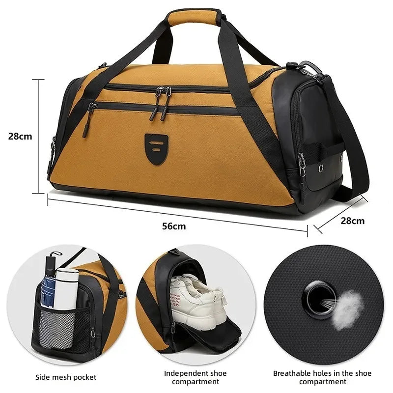 New Arrival Men Dry Wet Separation Fitness Bag, Multifunctional Large Capacity Sports Travel Luggage Bag