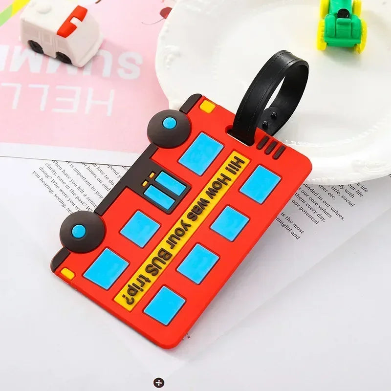 1PCS Colors Luggage Tags Backpack Bags Suitcase Name Tags Pendants Cute Cartoon Airplane Boarding Labels Travel Accessories