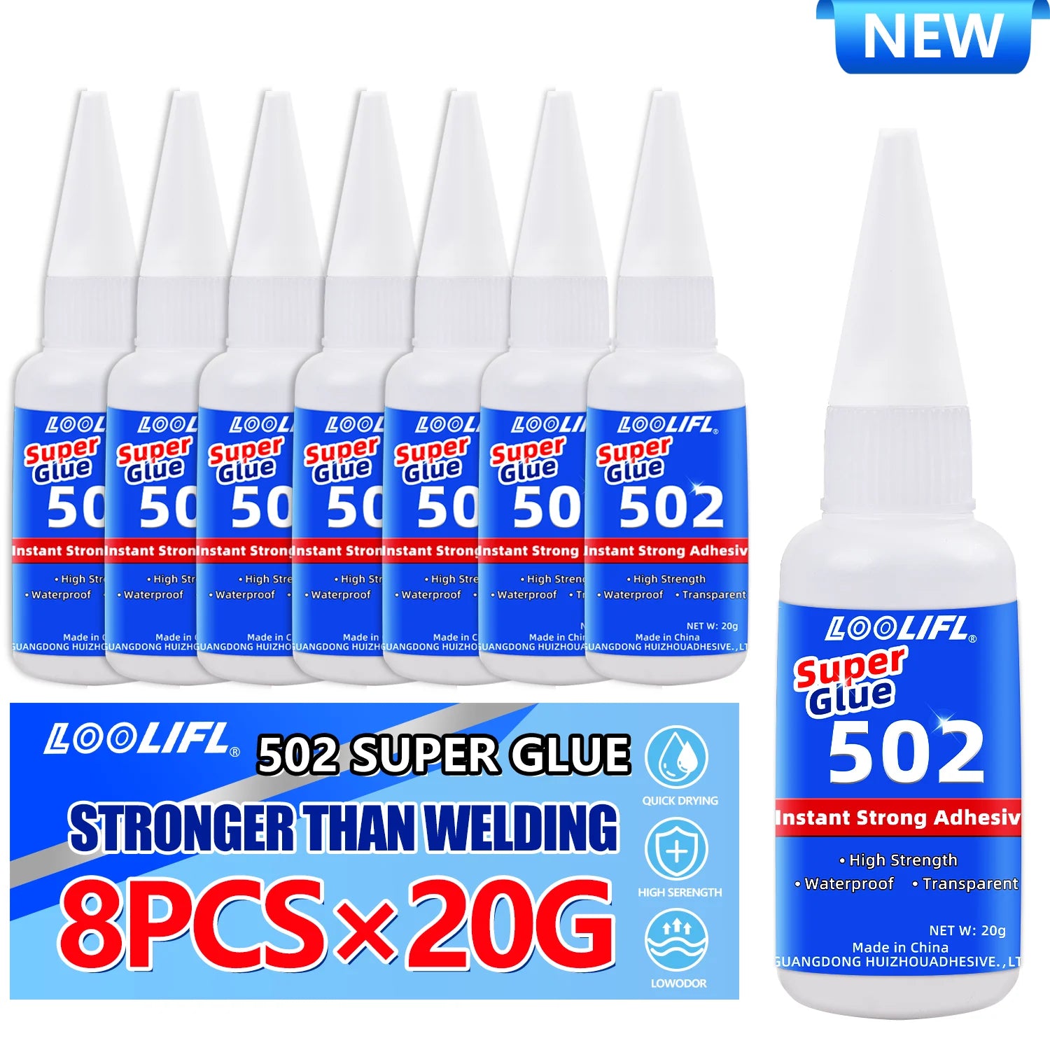 1-8Pcs 502 Strong Glue, Cyanoacrylate Glue, 10 Seconds Bonding, Suitable for Wood, Plastic, Ceramics, Metal, All-Round Bonding Tools