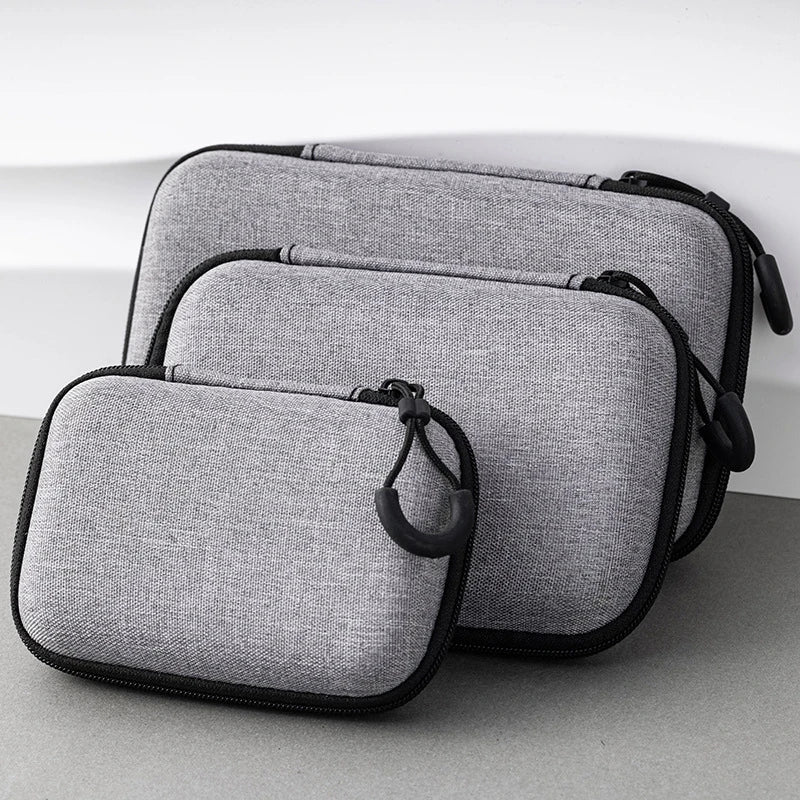 【C】Mini Data Cable Organizer Bag Waterproof Travel Organizer Bag Portable Mobile Phone Charger Protective Cases Earphone Bag