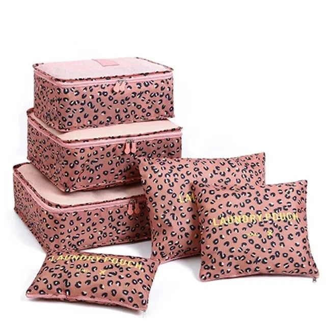 6/7 Piece Set Travel Storage Bag Large Capacity Luggage Clothes Sorting Organizer Set Suitcase Pouch Case Shoes Packing Cube Bag
