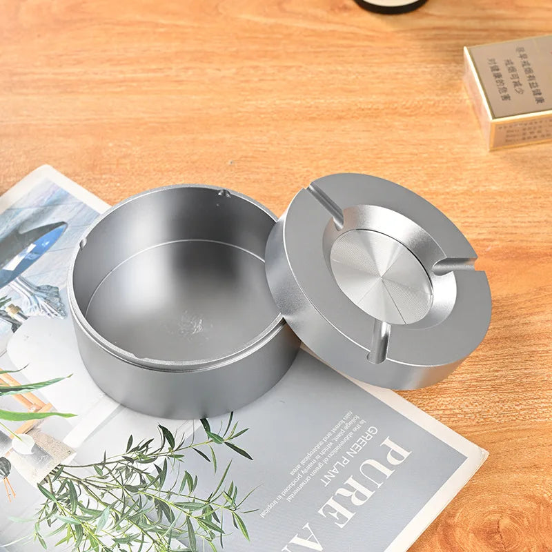 Cool Premium Feel Mechanical Rotating Ashtray with Lid Ash Tray for Smoking Accessories Home Car Gift for Boyfriend