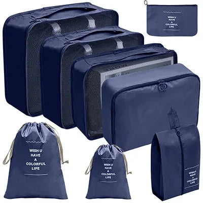 8Pcs/Set Travel Organizer Storage Bags Suitcase Packing Cubes Cases Travel accessories Wardrobe Luggage Clothes Shoe Pouch