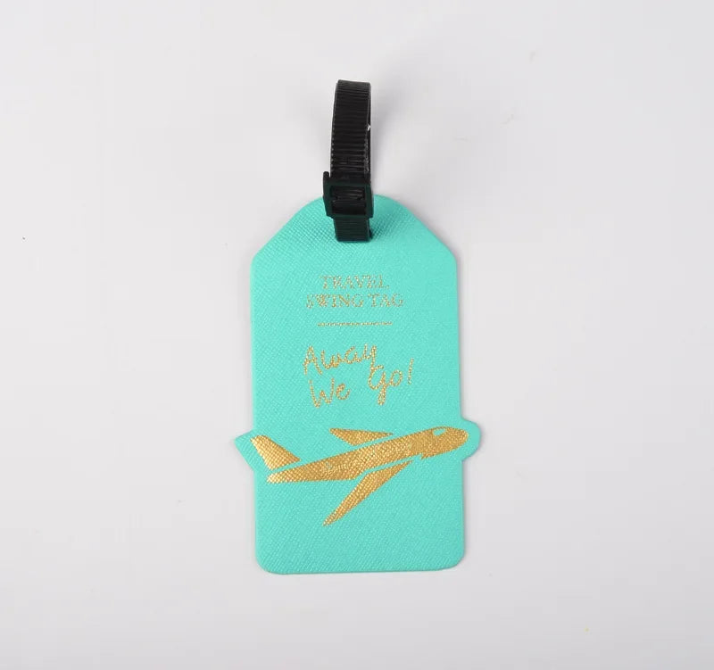 Travel Accessories Women Men Label Suitcase Tags ID Address Holder Creative Aircraft PU Leather Luggage Tag Baggage Boarding