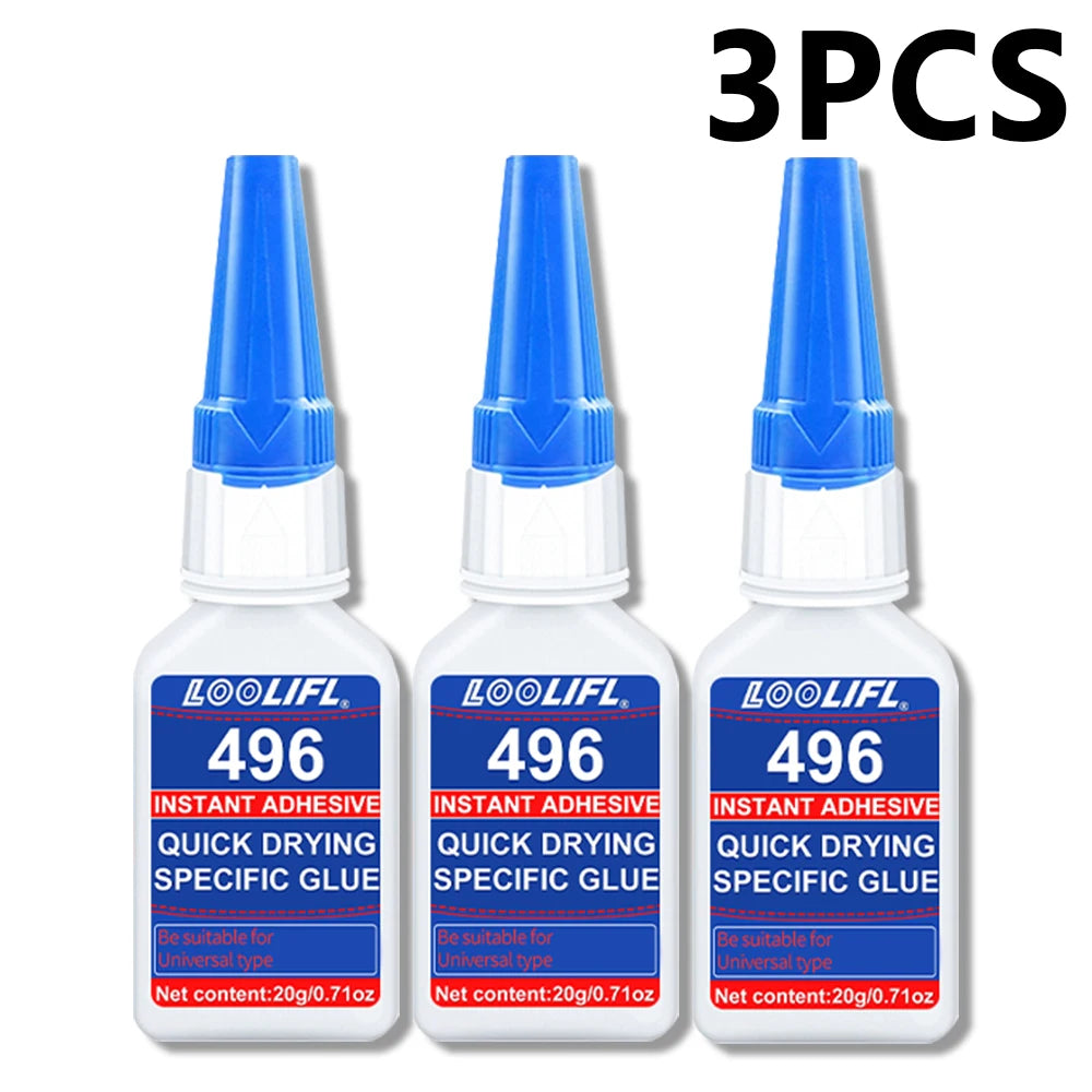 496 Universal Instant Adhesive, Fast Drying Strong Bond Glue for Household & Industrial Repairs, 20g Multi-Material Super Glue