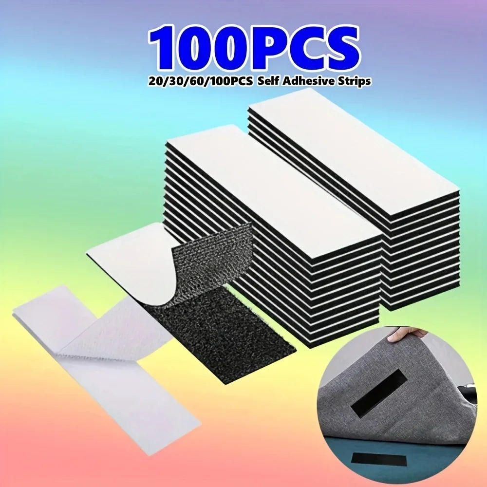 Strong Self-Adhesive Hook and Loop Fastener Tape Rectangle Nylon Sticker Adhesive Tape With Strong Glue For DIY Craft