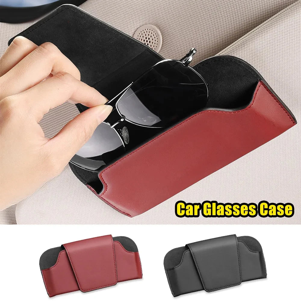 Magnetic Car Sunglasses Holder Case Universal Auto Sun Visor Glasses Box Clip Sunglasses Holder Fastener Eyeglasses Storage