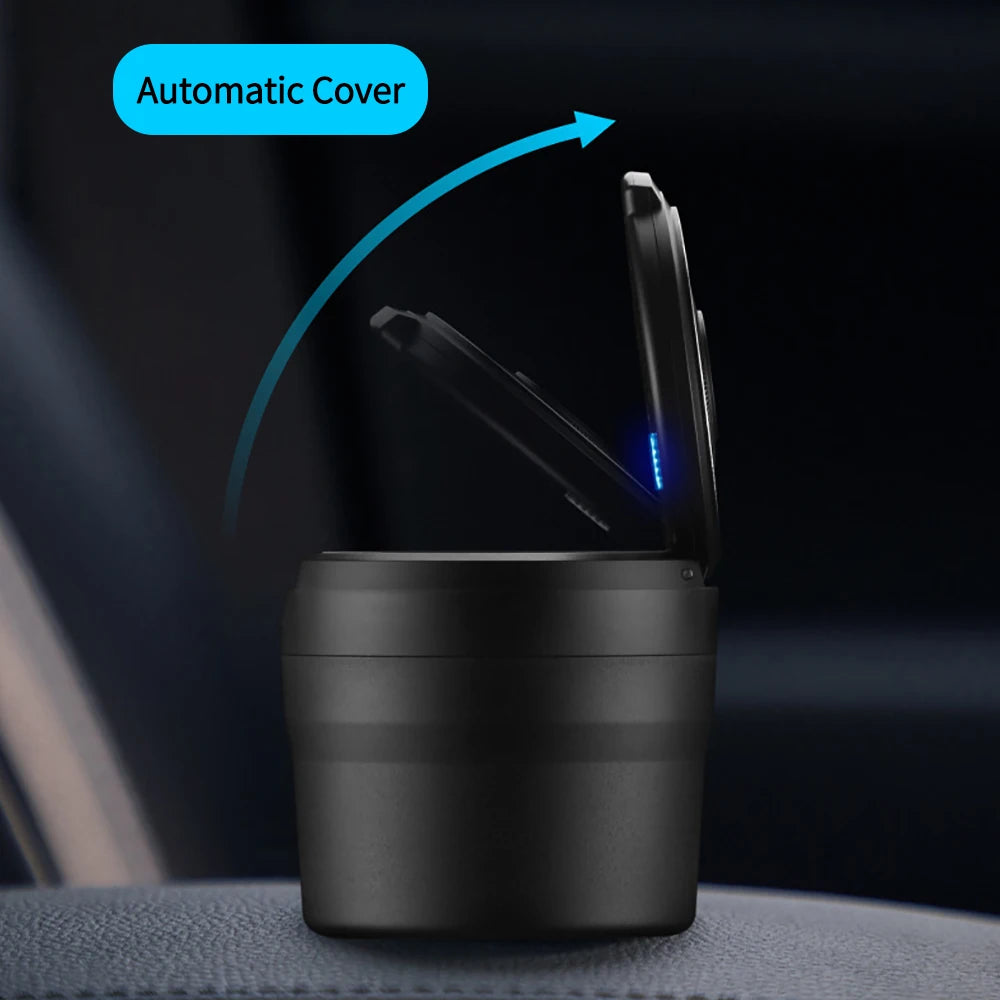Universal Car Ashtray With LED Light Auto Car Smell Proof Fireproof Portable Auto Ashtray Flame Retardant Cigarette Holder Box