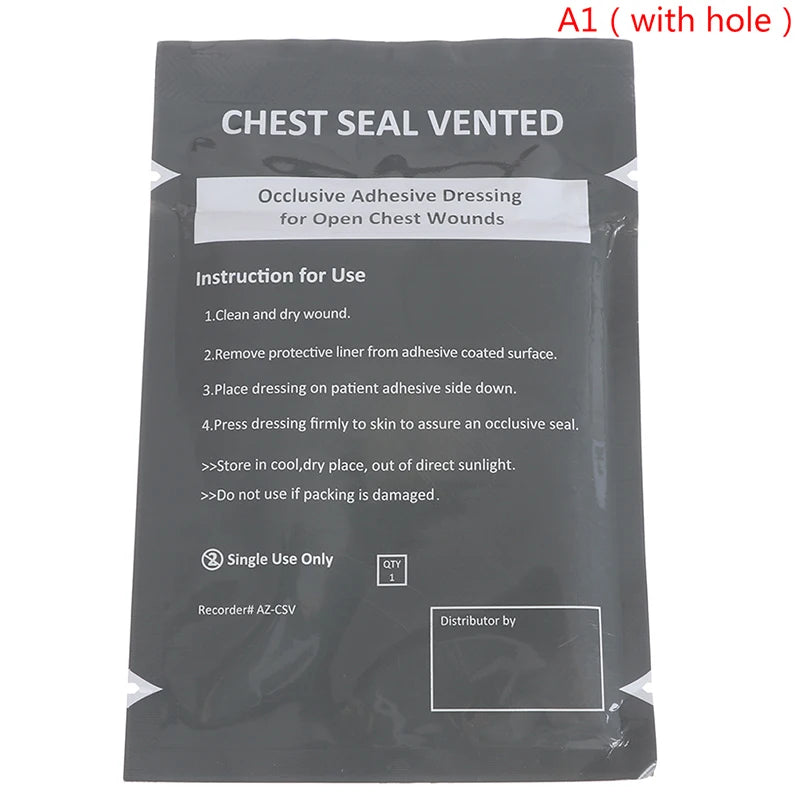 Chest Seal Wound Care For Emergency Or Tactical Situations Advanced Adhesive Sterile Transparent Lightweight Vent Life-Saving
