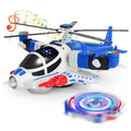 Light-Up Helicopter Toy for Toddlers, 360° Rotating Airplane Toy with Music and Obstacle Avoidance, Birthday Gift for Kids