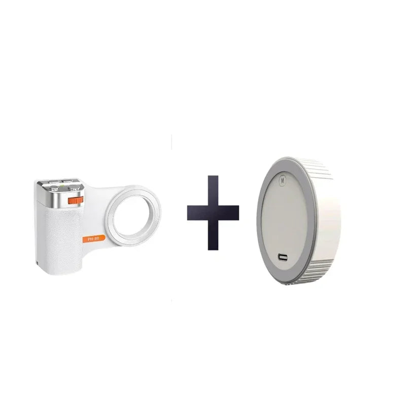 Magnetic Bluetooth Phone Camera Grip, Remote Control with Fill Light Zoom & Shutter Button