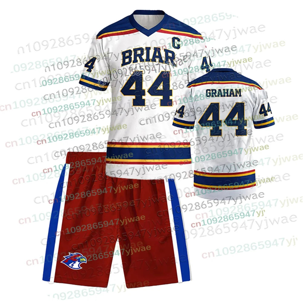 Off Campus Briar University Jersey 2 Piece Outfit Tracksuit Graham 44 22 DI LAURENTIS 66 Tucker46 Mens Tshirt Shorts 2 Piece Set