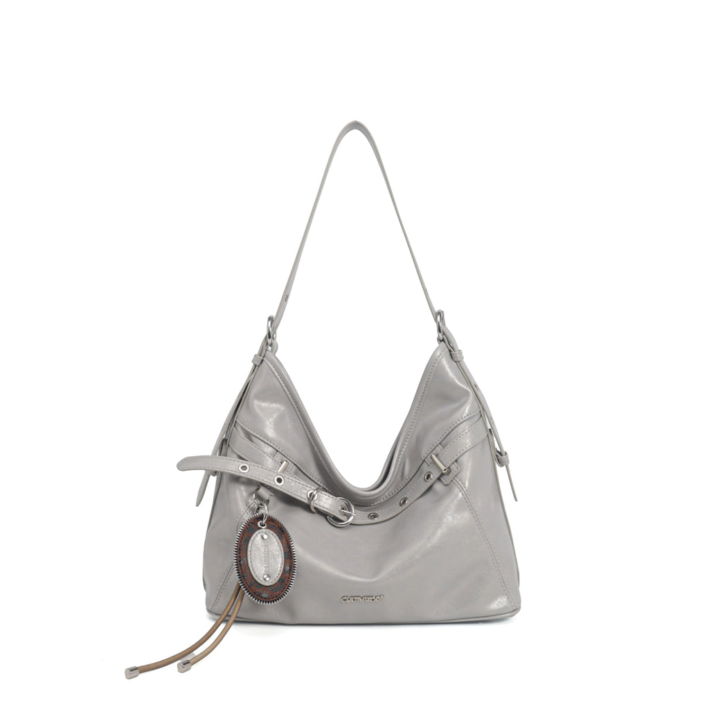 Cultivator Original Retro Simple Large Capacity Commuter Versatile Hobo Bag 2026 Summer New Soft Polyester  Zipper Closure